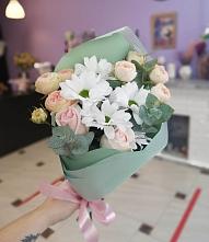 Букет цветов из:  Хризантемы и Розы #REPLACE_PRED# Кузяево