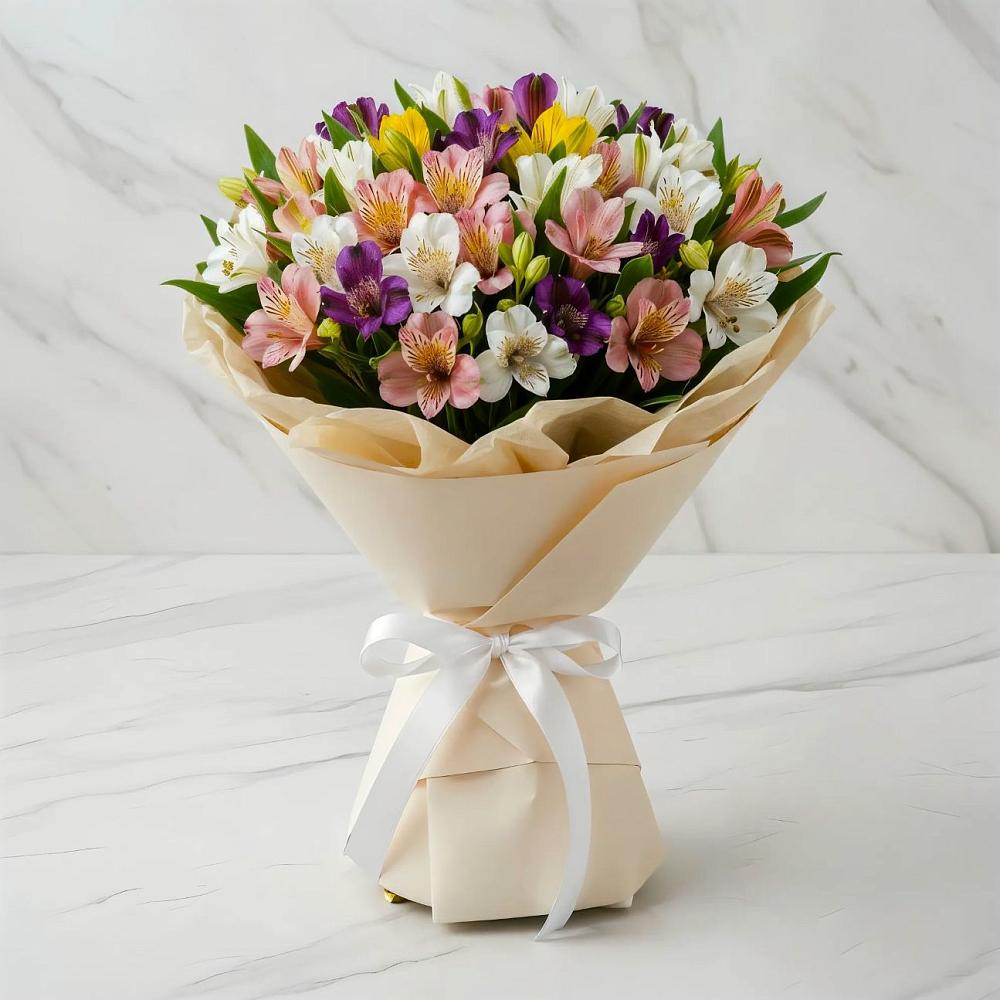 Букет цветов из: Альстромерии в Кузяево