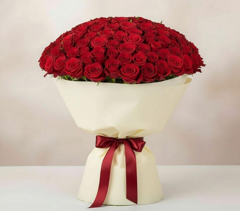 Букет 101 Красная роза Милано в Кузяево