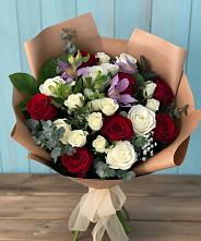 Букет цветов из:  Розы и Альстромерии в Кузяево