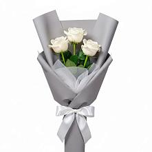 Букет 3 белые розы #REPLACE_PRED# Кузяево