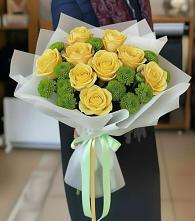 Букет цветов из:  Хризантемы и Розы в Кузяево