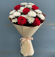 Букет цветов из:  Розы и Хризантемы в Кузяево