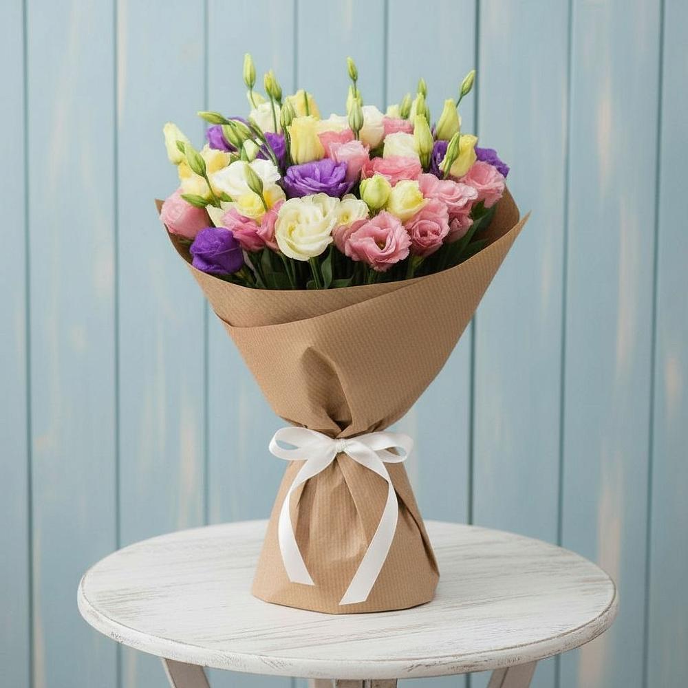 Букет цветов из: Лизиантусы в Кузяево