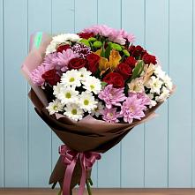 Букет цветов из:  Розы, Хризантемы и Альстромерии в Кузяево