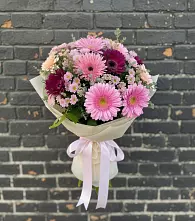 Букет цветов из:  Герберы и Хризантемы #REPLACE_PRED# Кузяево