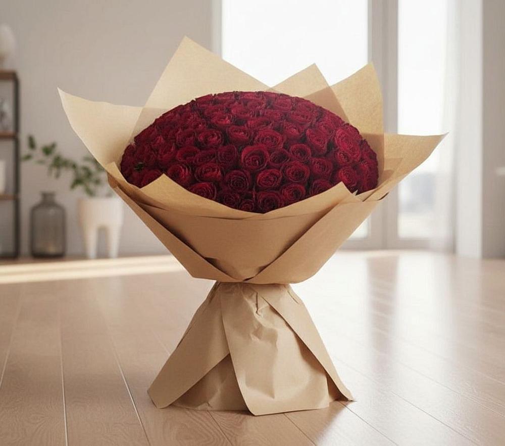 Букет 101 Красная роза в Кузяево