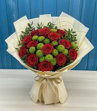 Букет цветов из:  Розы и Хризантемы в Кузяево