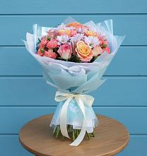 Букет цветов из:  Хризантемы и Розы в Кузяево