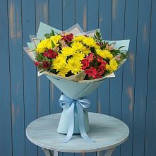 Букет цветов из:  Альстромерии и Хризантемы #REPLACE_PRED# Кузяево