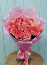 Букет 15 Розовых роз Равель в Кузяево