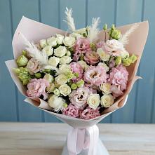 Букет цветов из:  Альстромерии и Розы в Кузяево